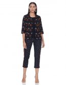 BIBA Women Straight Cotton Fusion Wear 3 Piece Set