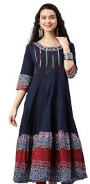 Yash Gallery Women's Cotton Relaxed Fit Anarkali Kurta
