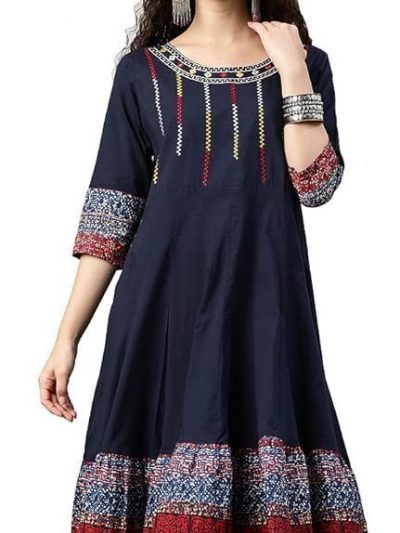 Yash Gallery Women's Cotton Relaxed Fit Anarkali Kurta