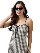 Globus Women Scoop Neck Strappy Sleeves Crochet Sheath Mini Dress