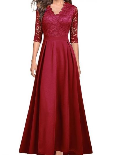 REPHYLLIS Women's Halter Lace Tie Formal Bridesmaid Wedding Long Dress