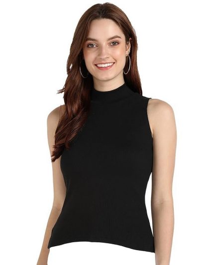 Rock Paper Scissors Womens Tank Top High Neck Cotton Top Stylish Women Top