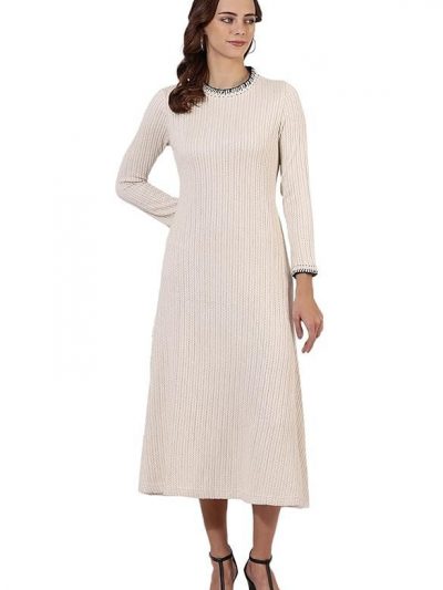 W for Woman Women's Fit and Flare Calf Length Dress