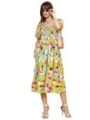 Sheetal Associates Women's Casual 3/4 Sleeve Crepe Fit & Flare Dress | Comfortable Relaxed Fit Summer Party Dress