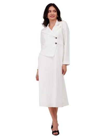 FableStreet A-line Jacket Dress - White