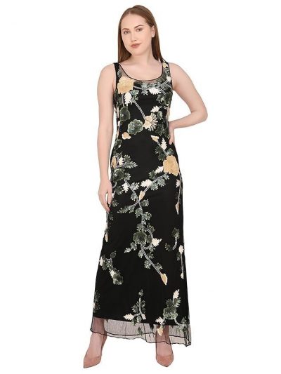 A C C Women Western Party Sequin Beaded Dress