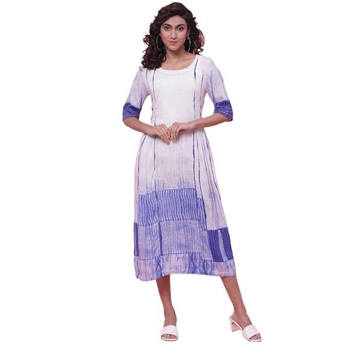 BIBA Women Liva Flared Printed Dress