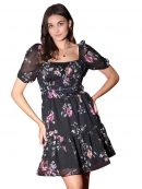 ROMONIA Georgette Regular Fit Floral Mini Dress for Women & Girls with Elegant Design | Stylish & Comfortable Outfit | Ideal for Casual Outings, Parties, Events & Special Occasions (Multi)